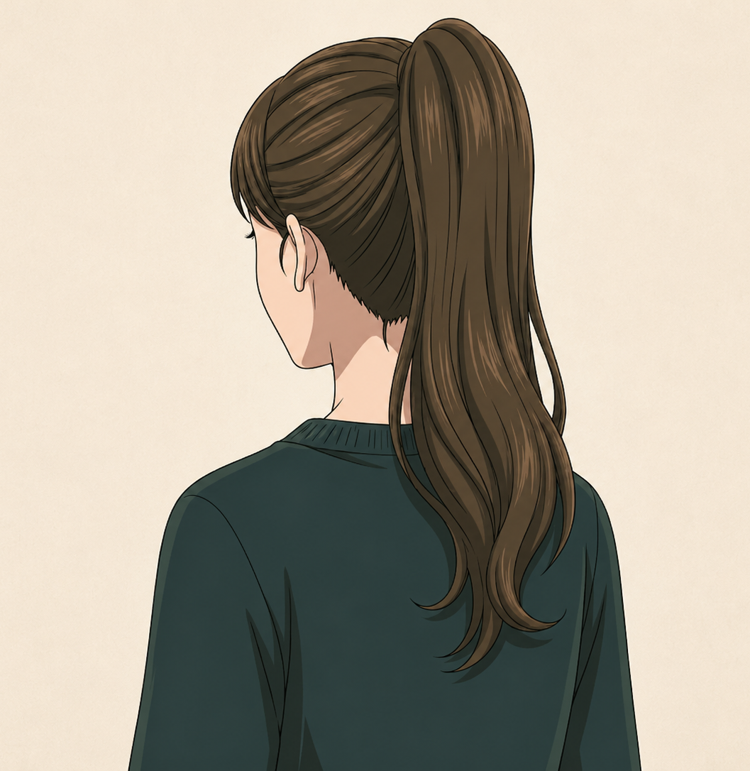 Female · High Ponytail · Back Left 3/4